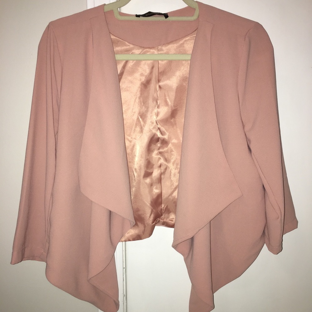 Wonderful Mauve open front blazer
